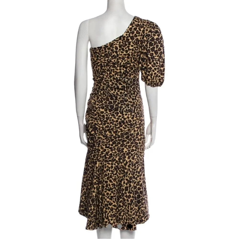 Jonathan Simkhai Leopard Print One Shoulder Dress - Picture 9 of 10